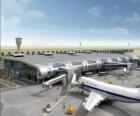 Η οικοδόμηση μιας τερματικό σταθμό του αεροδρομίου με τα αεροπλάνα